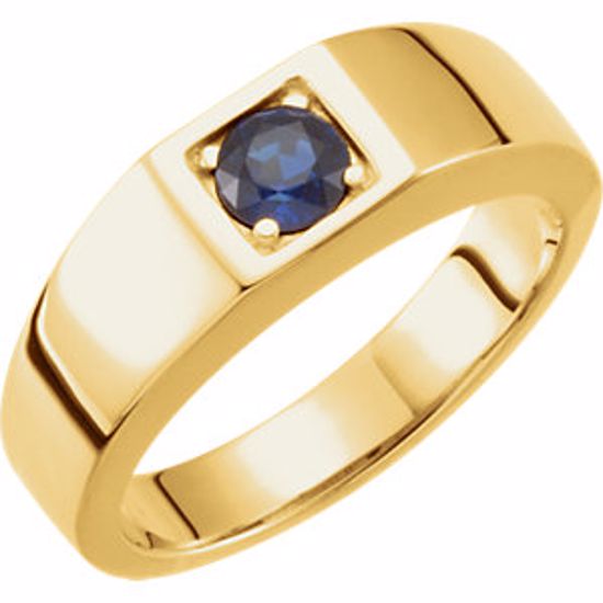 9739:101:P 14kt Yellow Sapphire Men's Ring