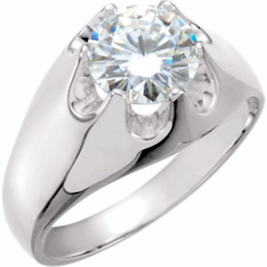 9075:100:P 14kt White Forever Classic™ Moissanite Men's Ring