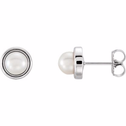 85910:101:P 14kt White 5.5-6mm Freshwater Cultured Pearl Earrings