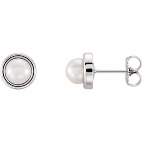 85910:101:P 14kt White 5.5-6mm Freshwater Cultured Pearl Earrings