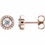 85912:102:P 14kt Rose 1/2 CTW Diamond Halo-Style Earrings