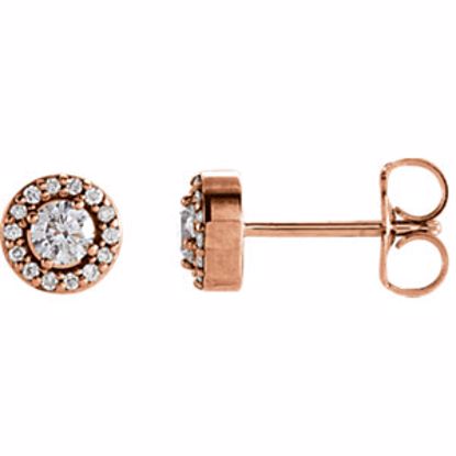 85912:105:P 14kt Rose 1/4 CTW Diamond Halo-Style Earrings