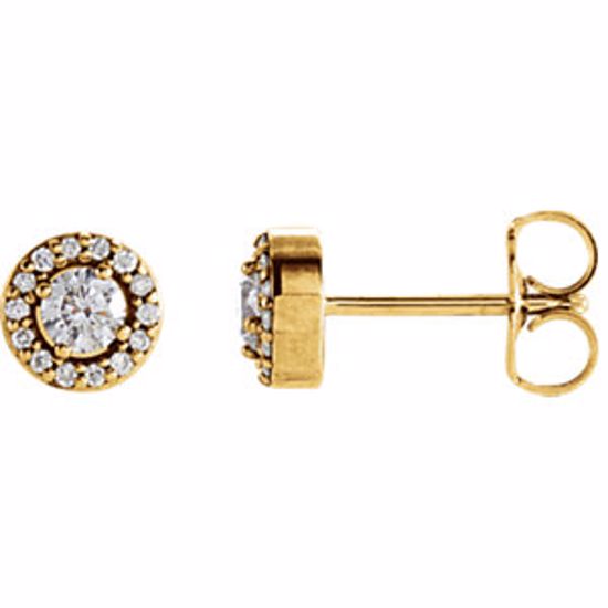 85912:103:P 14kt Yellow 1/4 CTW Diamond Halo-Style Earrings