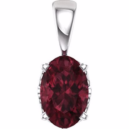 85859:100:P 14kt White Mozambique Garnet Pendant