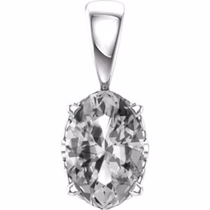 85859:106:P 14kt White White Sapphire Pendant