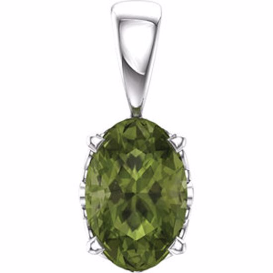 85859:114:P 14kt White Peridot Pendant