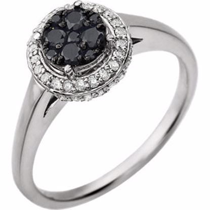 651419:60004:P 14kt White 1/2 CTW Black & White Diamond Ring