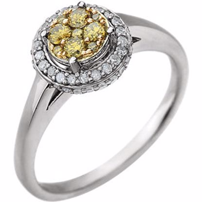 651419:60002:P 14kt White 1/2 CTW Yellow & White Diamond Ring