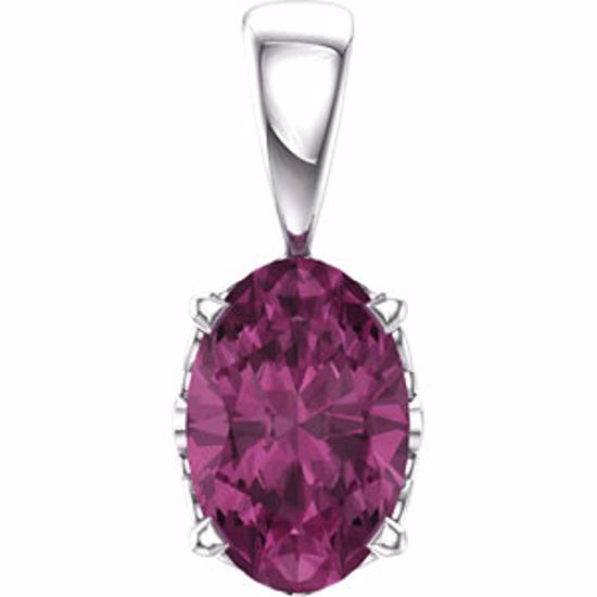 85859:118:P 14kt White Pink Tourmaline Pendant