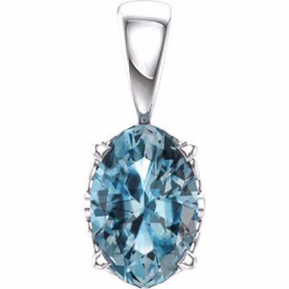 85859:122:P 14kt White Sky Blue Topaz Pendant