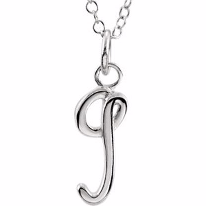 85899:1032:P 14kt White Letter "G" Lowercase Script Initial Necklace