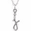 85899:1035:P 14kt White Letter "J" Lowercase Script Initial Necklace