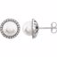 651489:100:P 14kt White 8-8.5mm Freshwater Pearl & 1/4 CTW Diamond Earrings