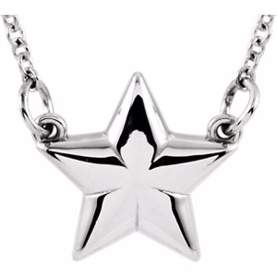 85931:101:P 14kt White Star 18" Necklace