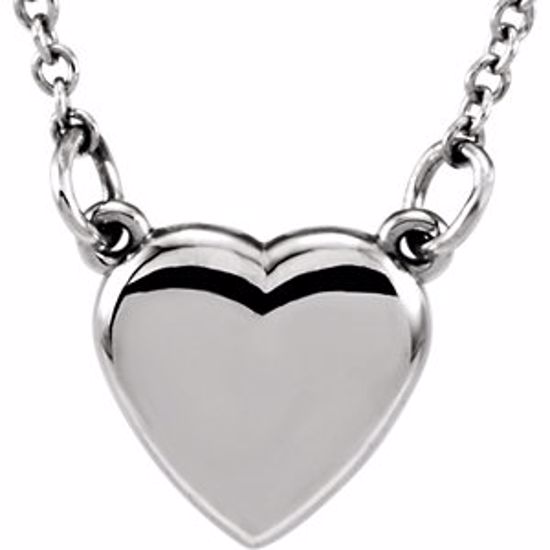 85930:101:P 14kt White Heart 18" Necklace