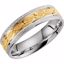 51263:1065:P 14kt White & Yellow 6mm Patterned Band Size 6.5