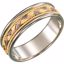51295:105:P 14kt Tri-Color 6mm Hand-Woven Milgrain Band Size 5
