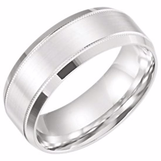 51287:108:P 10kt White 6mm Lightweight Beveled Band Size 8