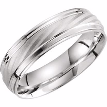 51274:110:P 14kt White 6mm Grooved Band Size 10