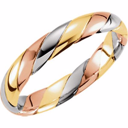 51293:109:P 14kt Tri-Color 4mm Hand-Woven Band Size 9