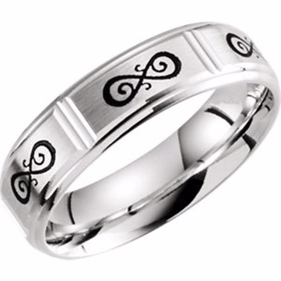 51279:110:P 14kt White 6mm Celtic-Inspired Infinity Pattern Band Size 10