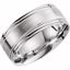 51291:108:P 10kt White 8mm Lightweight Grooved Milgrain Band Size 8