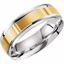 51288:1135:P 10kt Yellow & White 6.5mm Lightweight Grooved Band Size 13.5