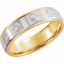 51265:1115:P 14kt Yellow/White 6mm Grooved Band 11.5 