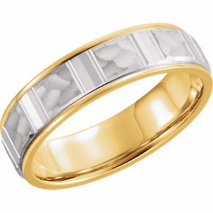 51265:112:P 14kt Yellow/White 6mm Grooved Band 12 