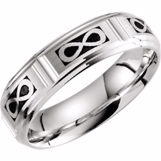 51280:1105:P 14kt White 6mm Celtic-Inspired Infinity Pattern Band Size 10.5