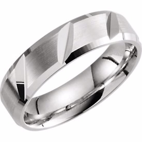 51270:111:P 14kt White 6mm Grooved Band Size 11