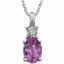 651534:103:P 14kt White Created Pink Sapphire & .02 CTW 18" Necklace