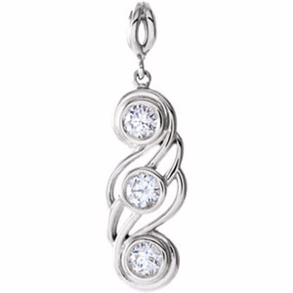 85925:105:P 14kt White 1/2 CTW Diamond 3-Stone Pendant