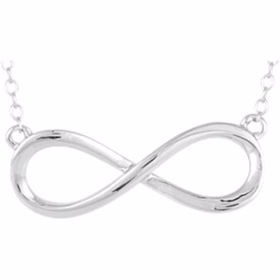 85947:1001:P 14kt White Infinity 18" Necklace