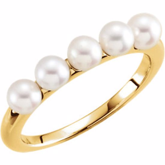 6474:104:P 14kt Yellow 4-4.5mm Five-Stone Pearl Ring