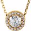 85916:100:P 14kt Yellow 1/4 CTW Diamond Halo-Style 16" Necklace