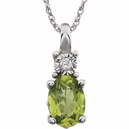 651534:106:P 14kt White Peridot & .02 CTW 18" Necklace