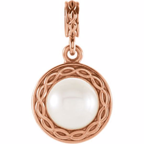 85919:102:P 14kt Rose Freshwater Cultured Pearl Pendant