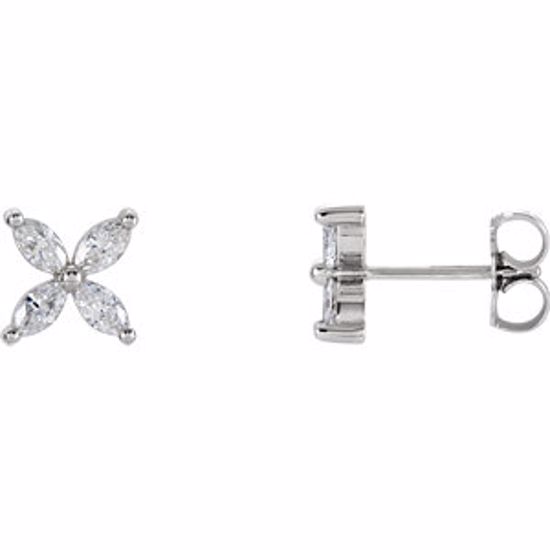 85940:105:P 14kt White 5/8 CTW Diamond Earrings