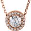 85916:105:P 14kt Rose 1/3 CTW Diamond Halo-Style 16" Necklace
