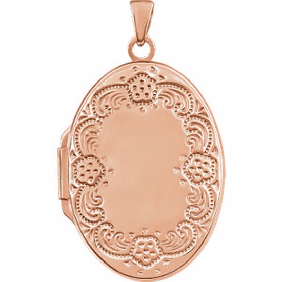 21947:238954:P Rose Gold Plated Sterling Silver Oval Locket