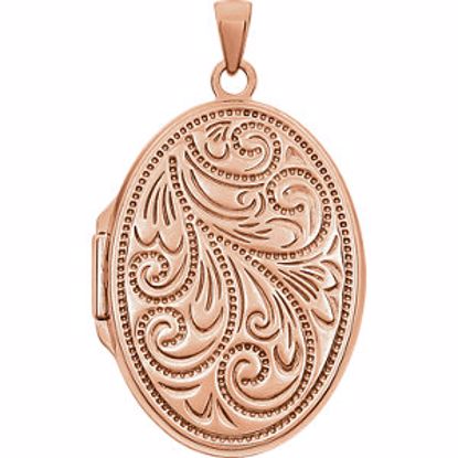 21949:238959:P Rose Gold Plated Sterling Silver Oval Locket