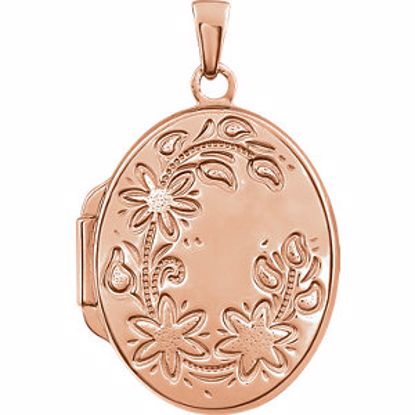 21952:238963:P Rose Gold Plated Sterling Silver Oval Locket