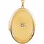 28932:1001:P Yellow Gold Plated Sterling Silver Cubic Zirconia Locket