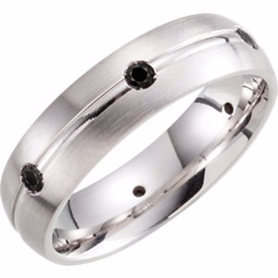 651402:110:P Sterling Silver 6mm 1/3 CTW Black Diamond Band Size 10