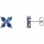 85948:106:P 14kt White Chatham® Created Blue Sapphire Earrings