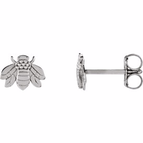 28608:1001:P 14kt White Bumblebee Earrings