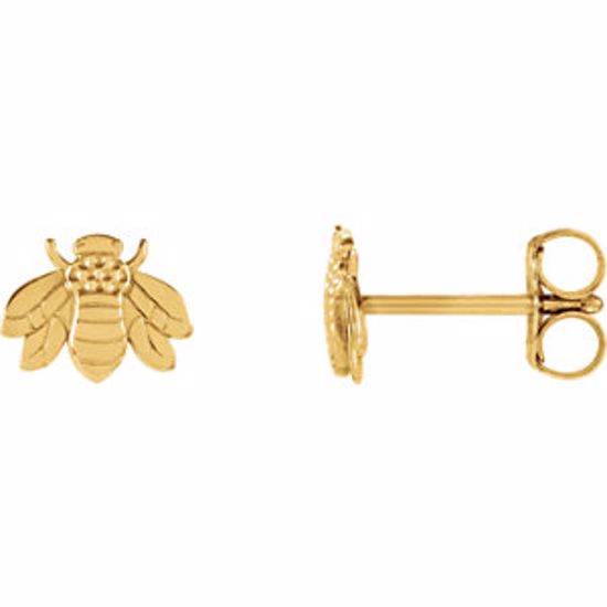 28608:1002:P 14kt Yellow Bumblebee Earrings