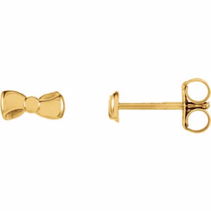 28612:102:P 14kt Yellow Bow Earrings