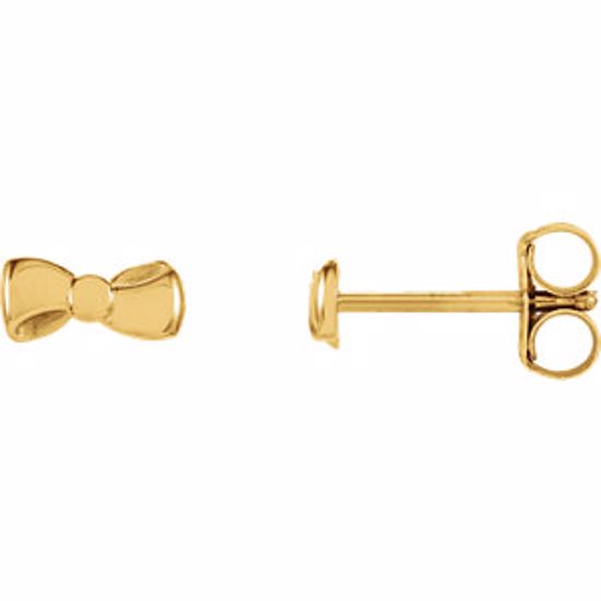 28612:102:P 14kt Yellow Bow Earrings